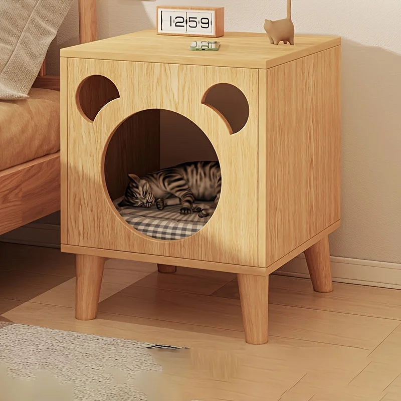 MeowLounge- Wooden Cat Bedside Table