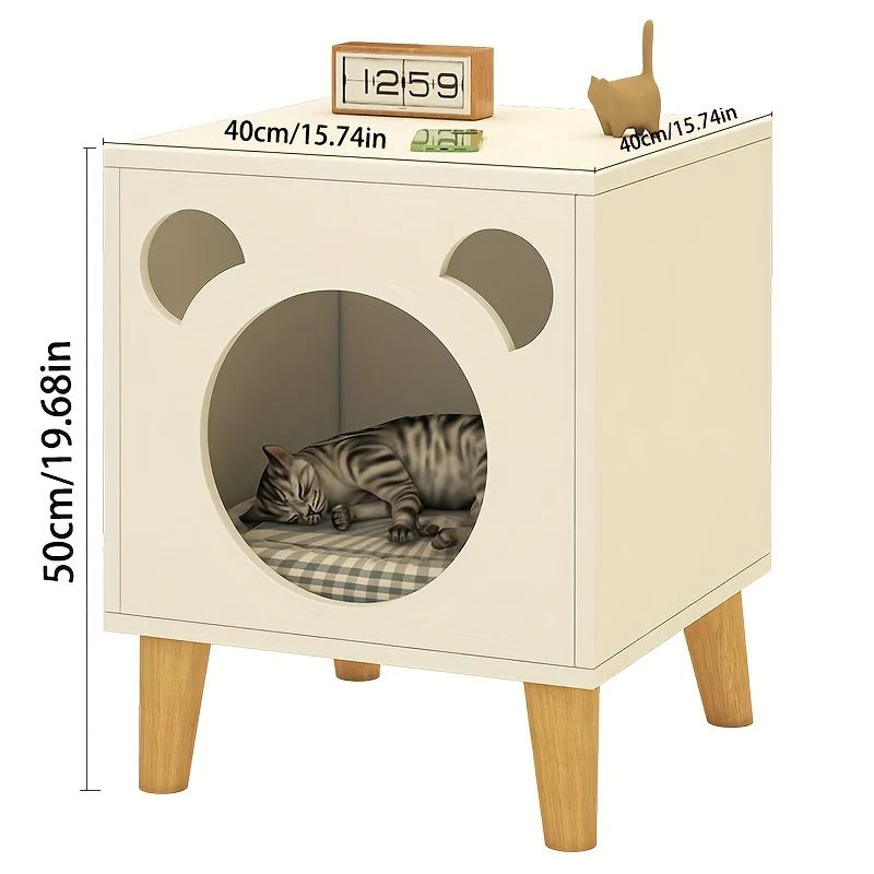 MeowLounge- Wooden Cat Bedside Table