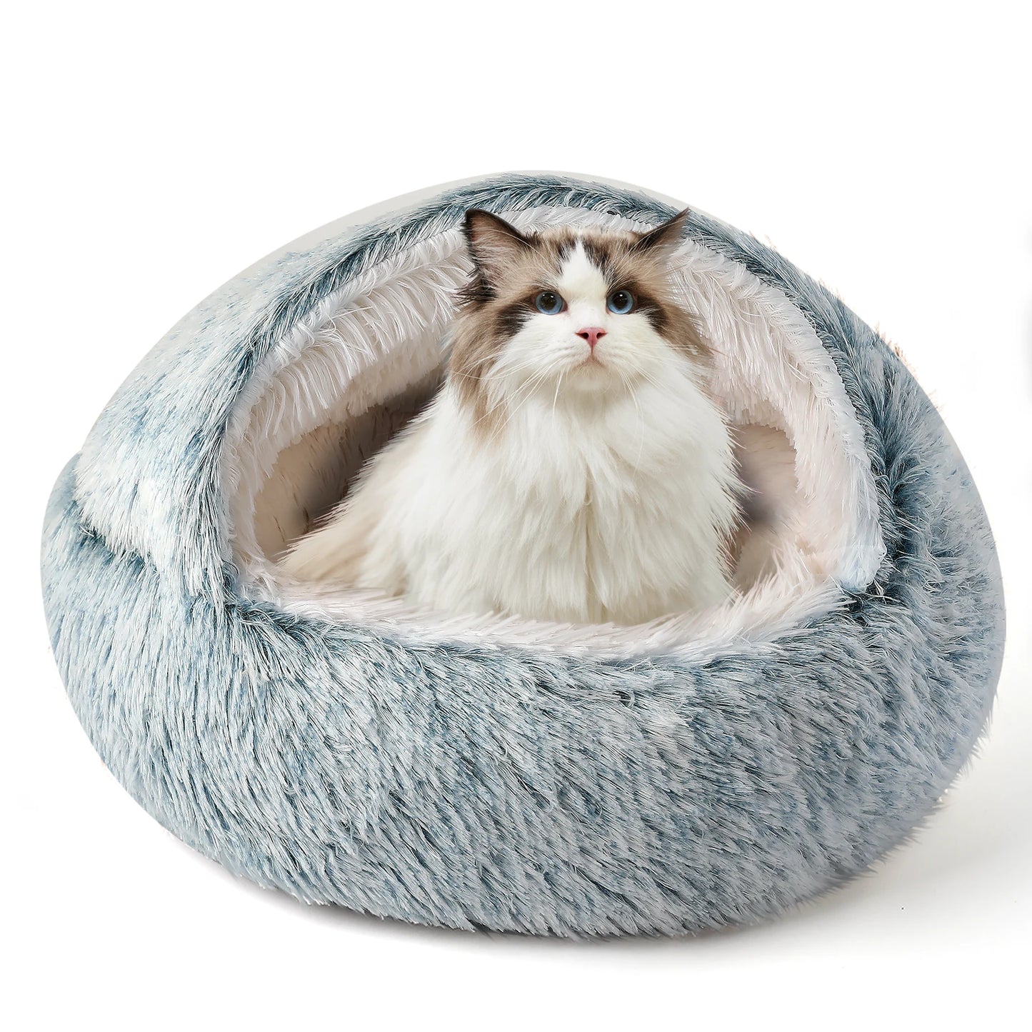 21'' Pet Cat & Dog Soft Semi-Enclosed Nest Bed — Cozy Indoor Resting House for Cats & Small Dogs - My Fur Baby