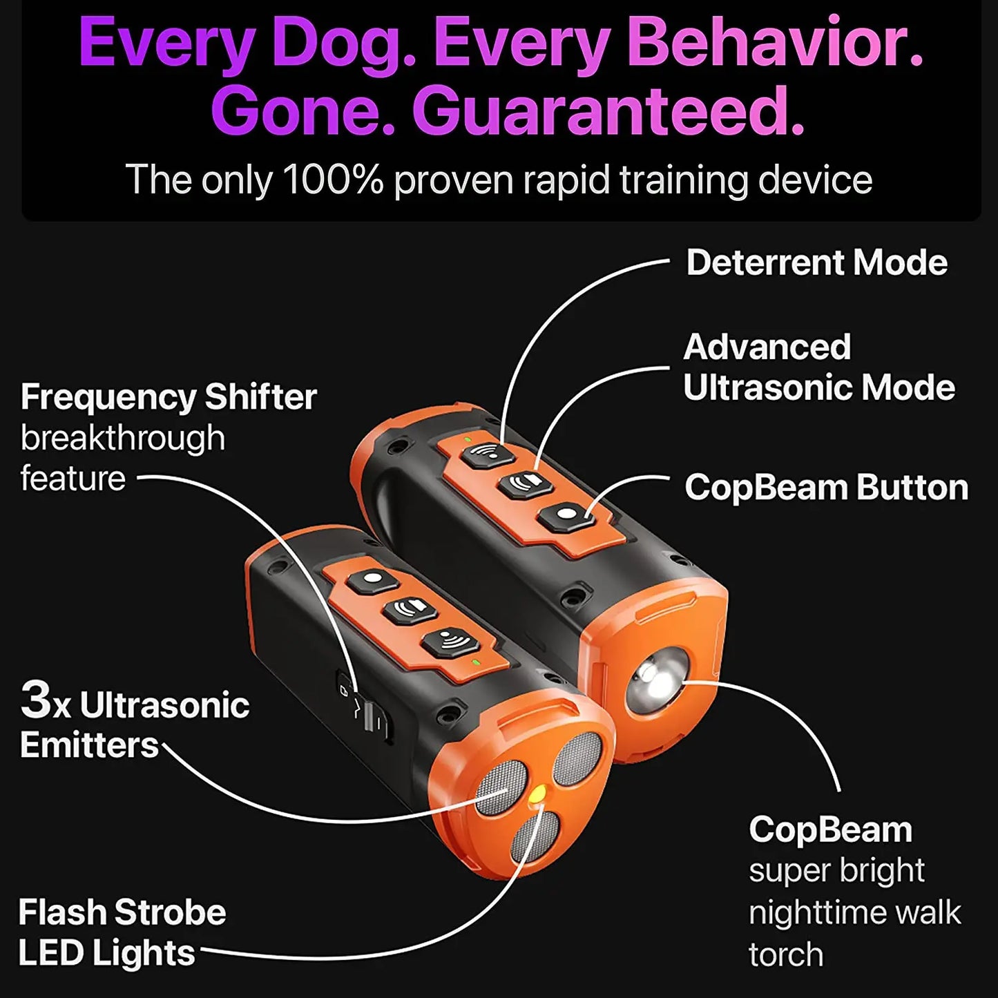 Ultrasonic Dog Repeller & Training Device – Rechargeable Anti-Bark Deterrent with LED Flashlight - My Fur Baby