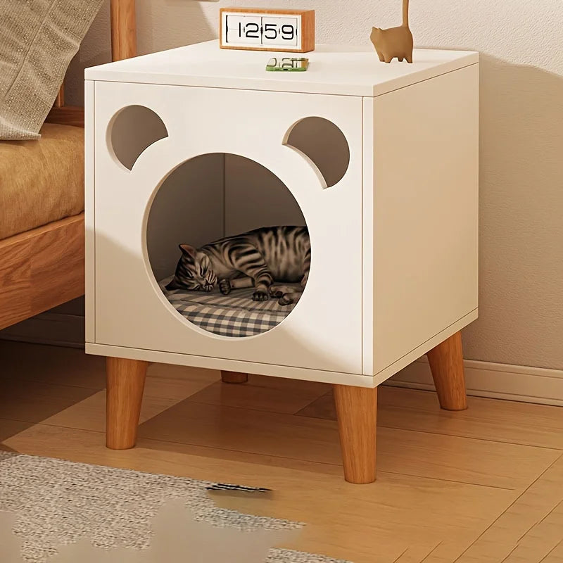 MeowLounge- Wooden Cat Bedside Table