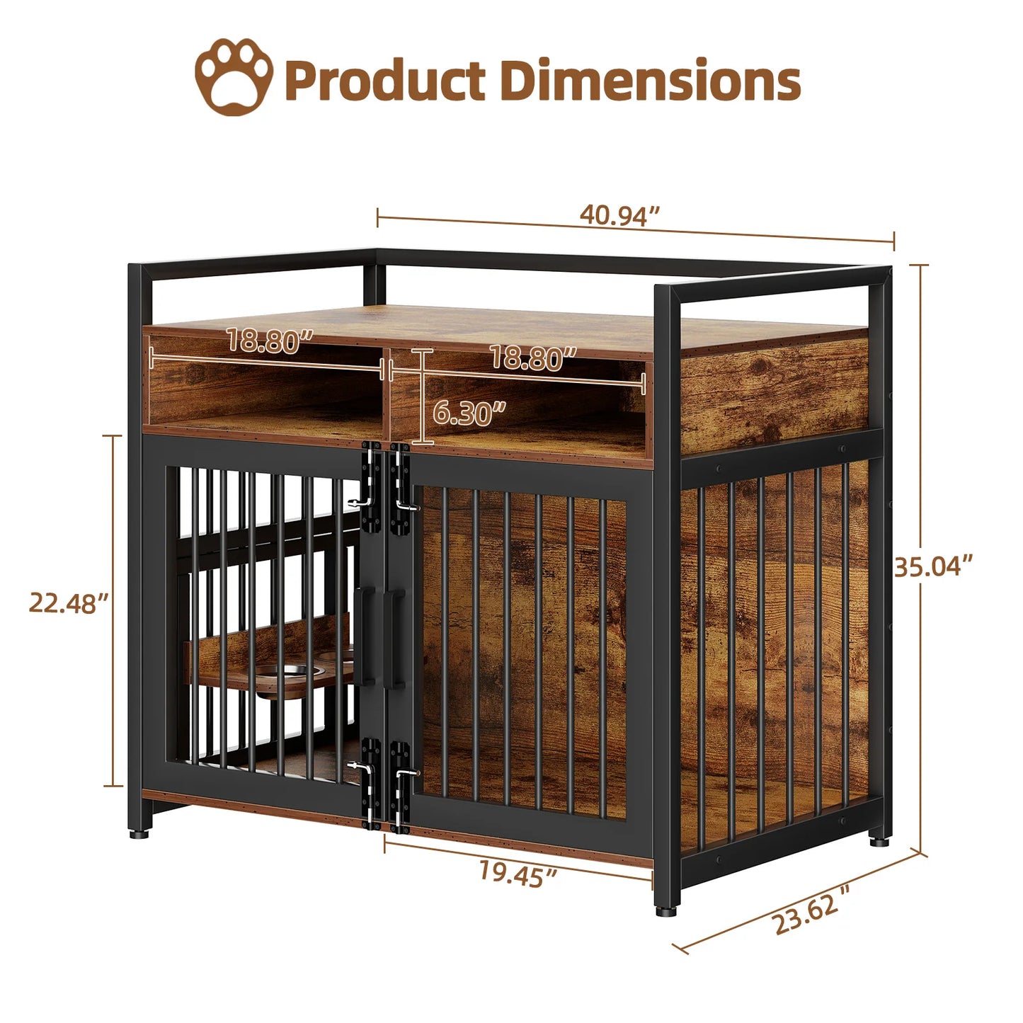 Wooden Dog Furniture with Storage Drawers - Indoor Pet House - My Fur Baby