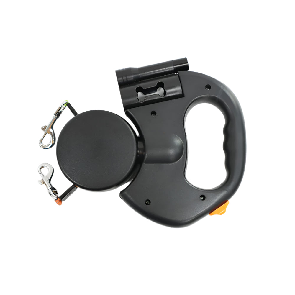Automatic Retractable Dual Dog Leash with Built-In Flashlight – Easy Two-Dog Walking Solution - My Fur Baby