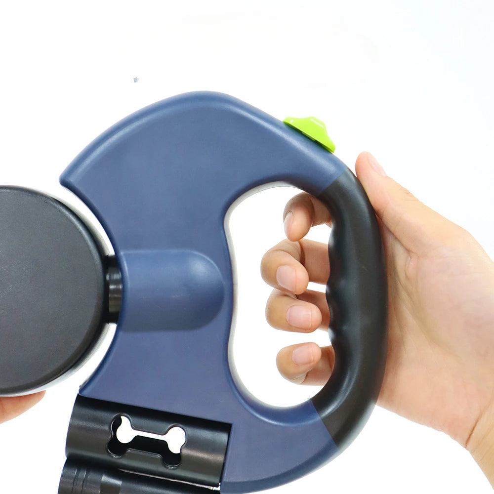 Automatic Retractable Dual Dog Leash with Built-In Flashlight – Easy Two-Dog Walking Solution - My Fur Baby