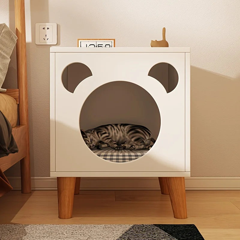 MeowLounge- Wooden Cat Bedside Table