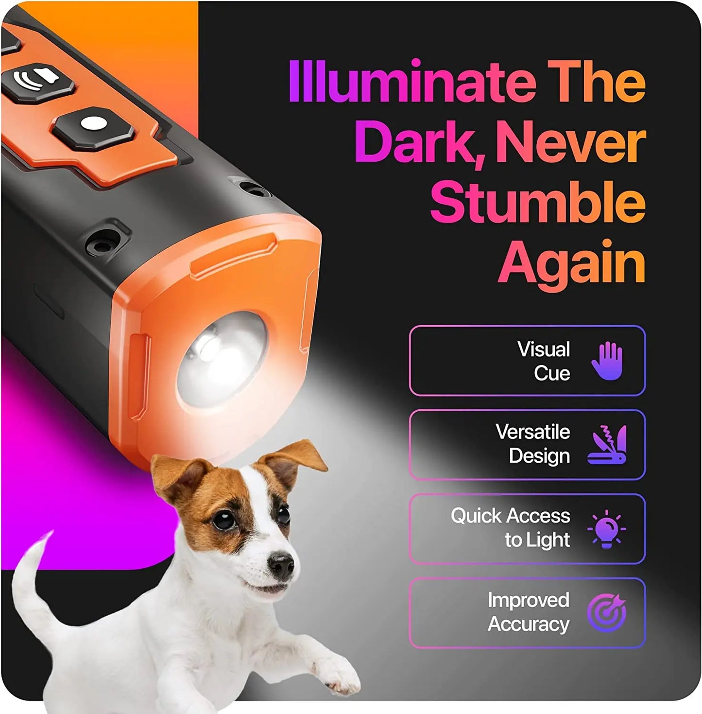Ultrasonic Dog Repeller & Training Device – Rechargeable Anti-Bark Deterrent with LED Flashlight - My Fur Baby