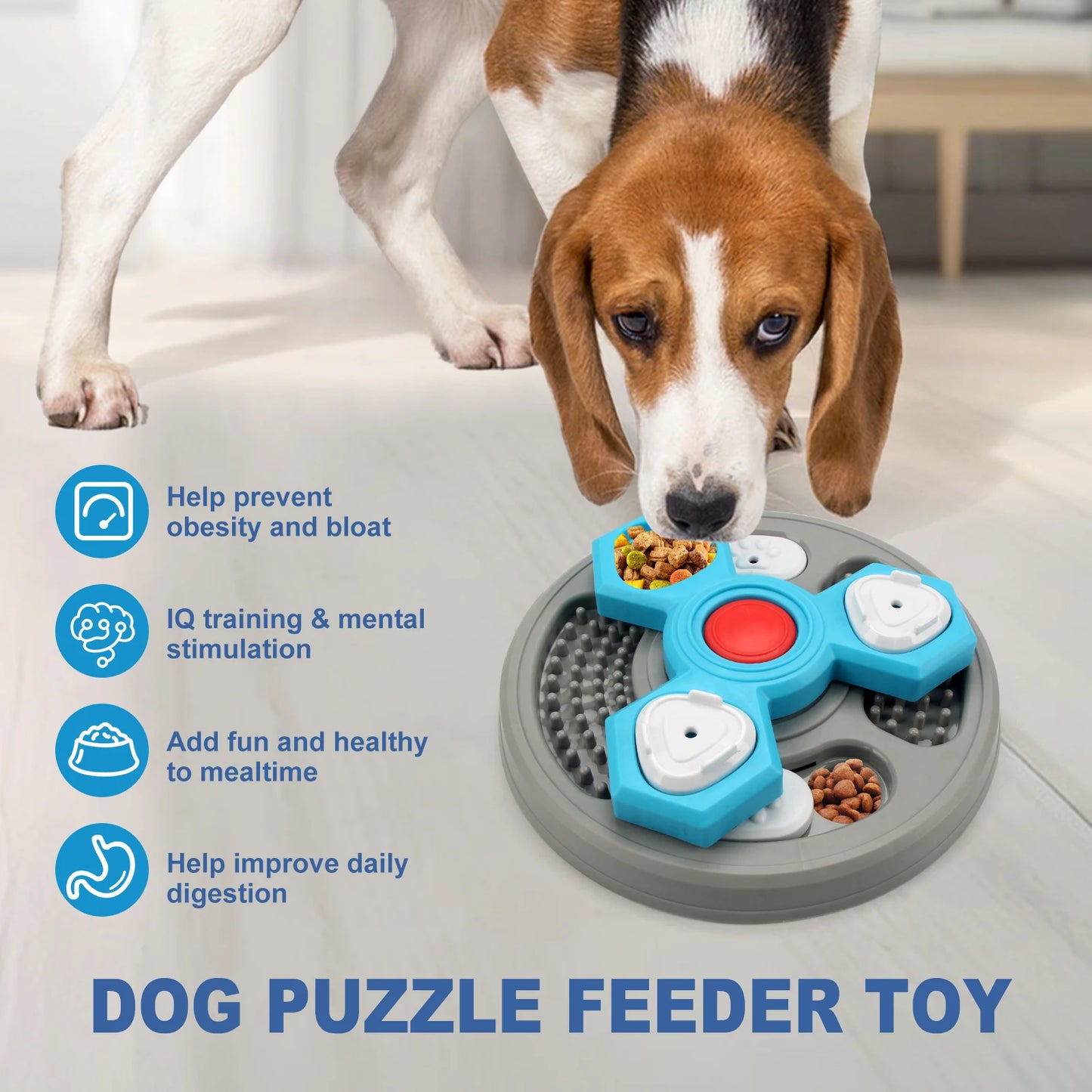 2-Layers Dog Puzzle Slow Feeder – Interactive Food Dispenser to Increase Puppy IQ and Prevent Choking - My Fur Baby