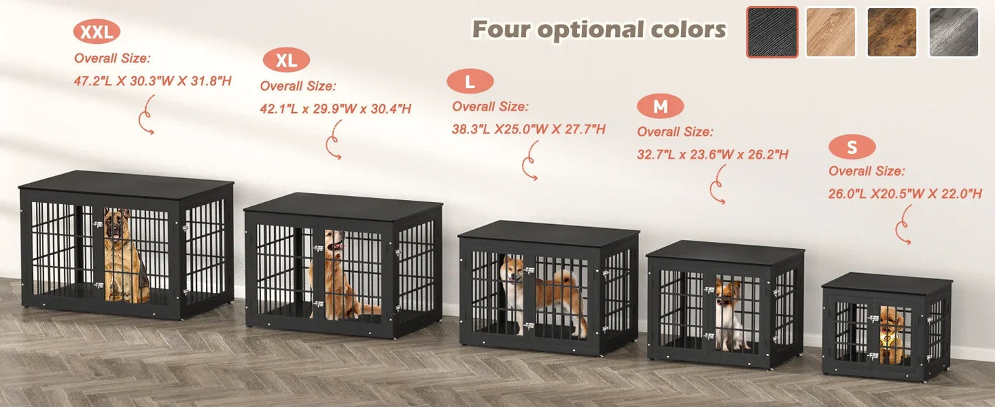 PawHaven- 26" Heavy-Duty Wooden Dog Crate