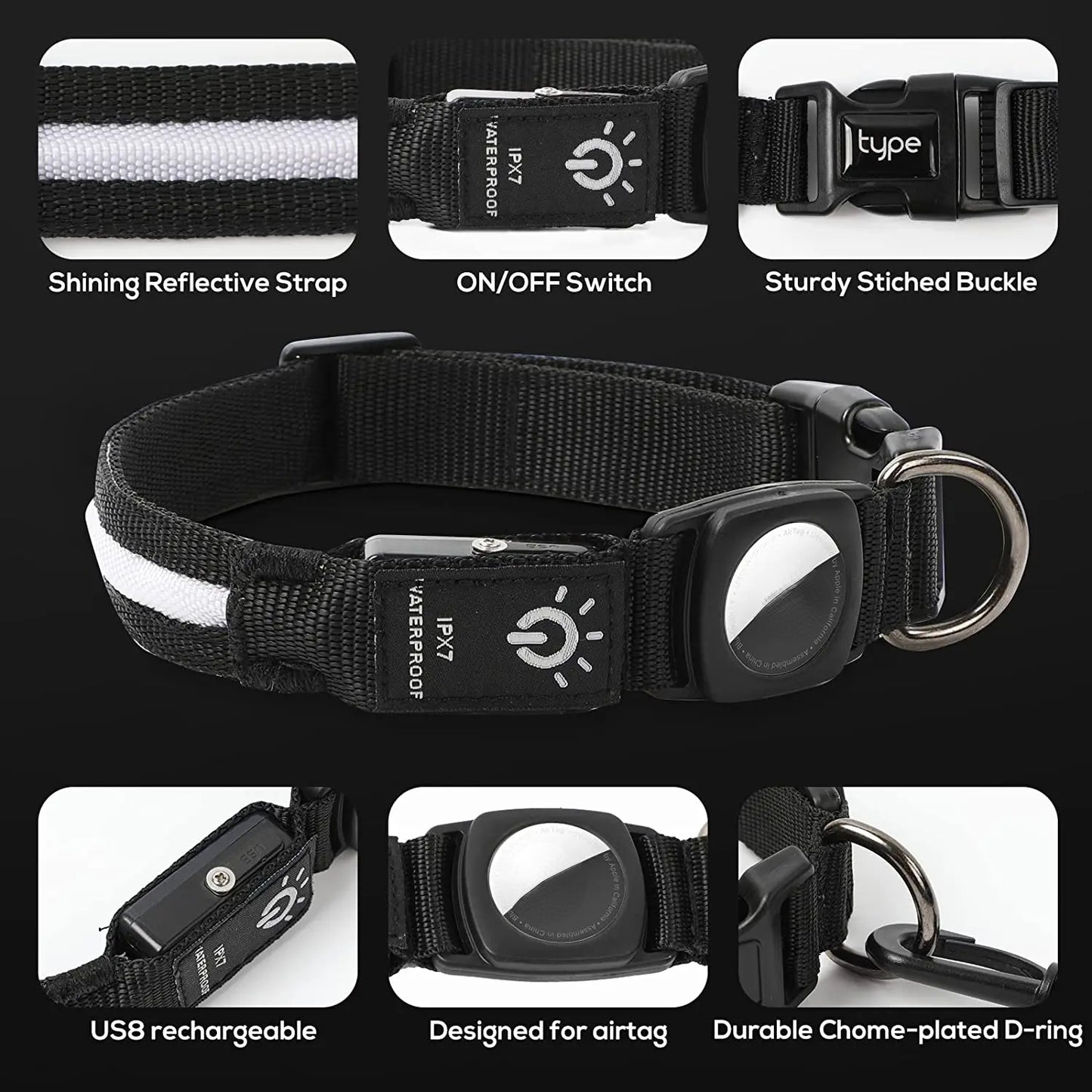 GlowTrack -LED Waterproof Dog Collar - My Fur Baby