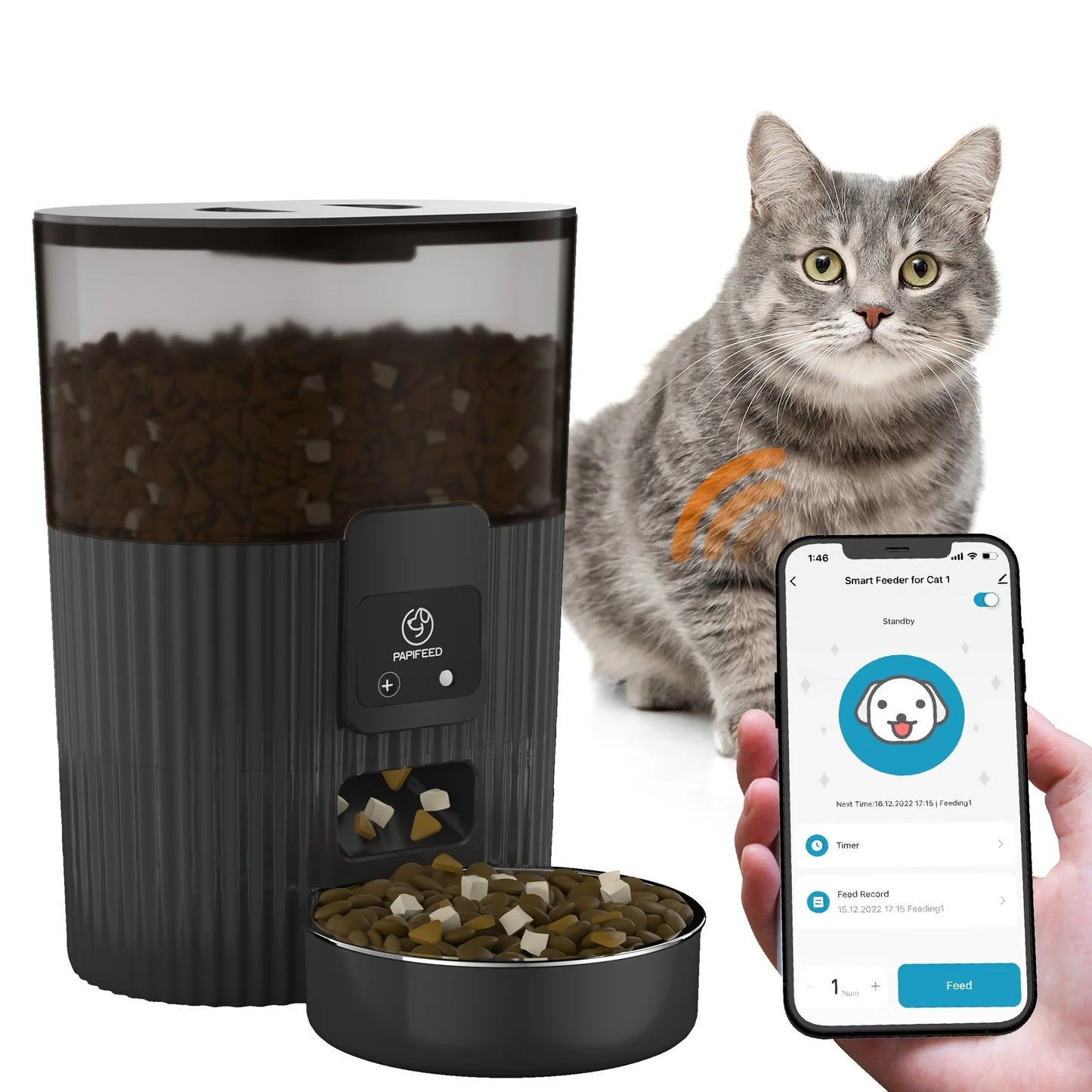 Smart WiFi Automatic Pet Feeder — Precise, Scheduled Feeding for Cats and Dogs - My Fur Baby