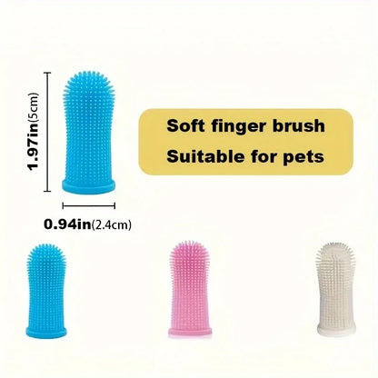3/1pcs Pet Finger Toothbrush – Soft Silicone Teeth Cleaner for Dogs & Cats - My Fur Baby
