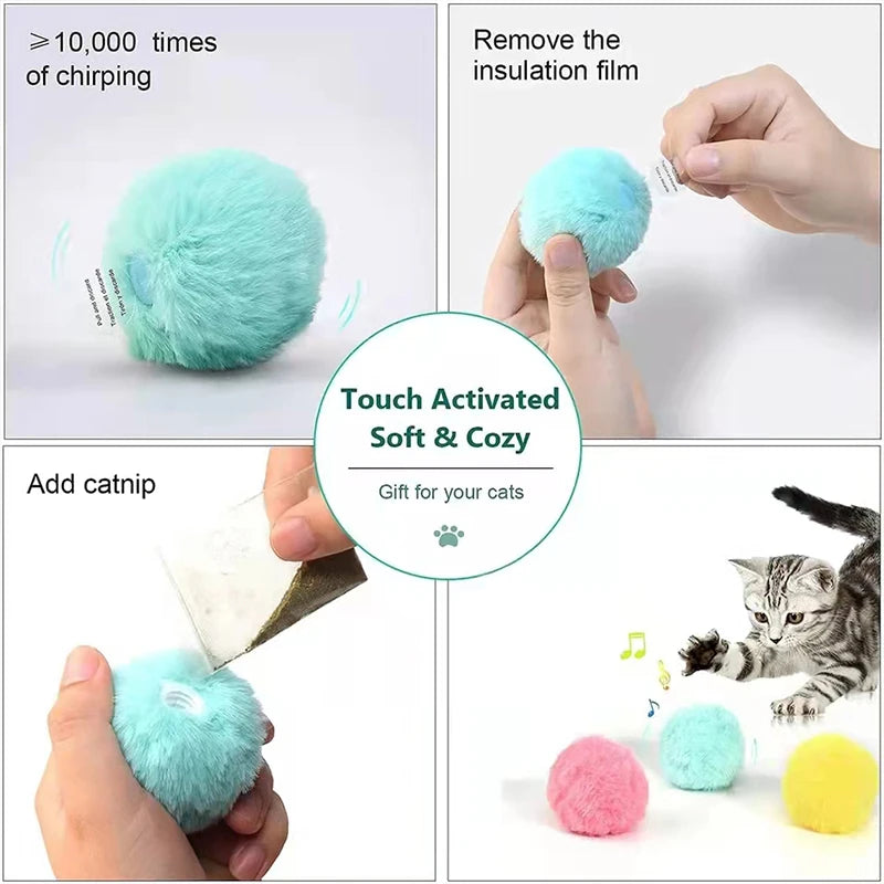 Interactive Plush Catnip Sounding Ball – Electric Cat Toy with Realistic Animal Sounds - My Fur Baby