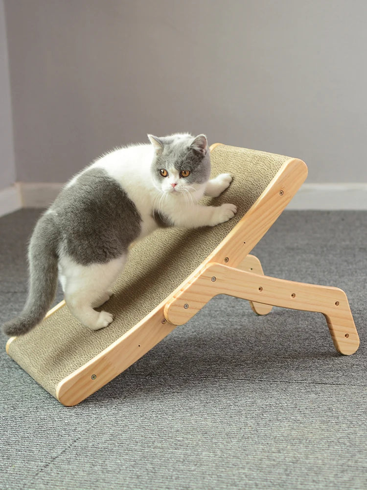 Cat Scratcher Board Wooden Frame – 3-in-1 Detachable Scratching Post and Lounge Bed for Cats - My Fur Baby