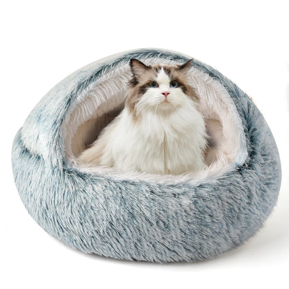 21'' Pet Cat & Dog Soft Semi-Enclosed Nest Bed — Cozy Indoor Resting House for Cats & Small Dogs - My Fur Baby