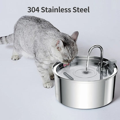Stainless Steel Pet Water Fountain – 3L Automatic Smart Feeder for Cats & Dogs - My Fur Baby
