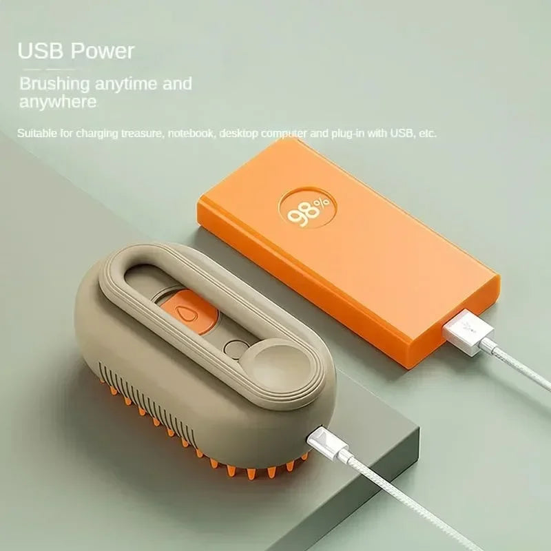 Steamy Electric Pet Brush 3-in-1 – Spray, Massage - My Fur Baby