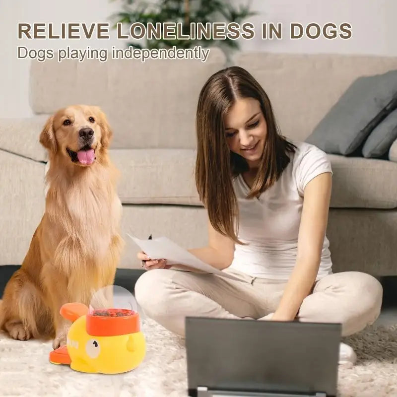 Dog Puzzle Feeder – Interactive Pet Food Treat Dispenser with Cartoon Duck Design - My Fur Baby