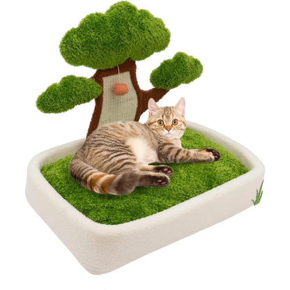 Luxury Cat House with Pine Tree Scratching Post - My Fur Baby