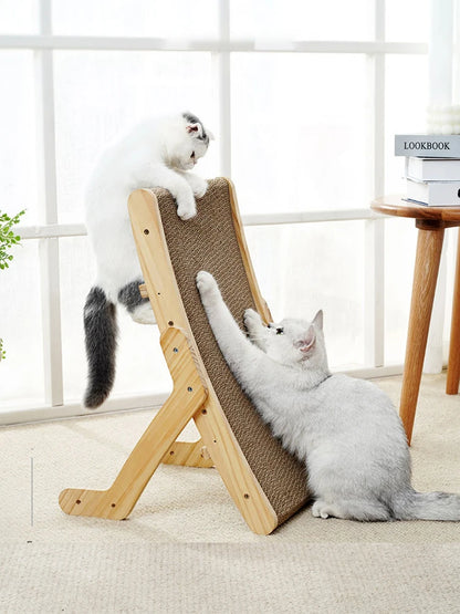 Cat Scratcher Board Wooden Frame – 3-in-1 Detachable Scratching Post and Lounge Bed for Cats - My Fur Baby