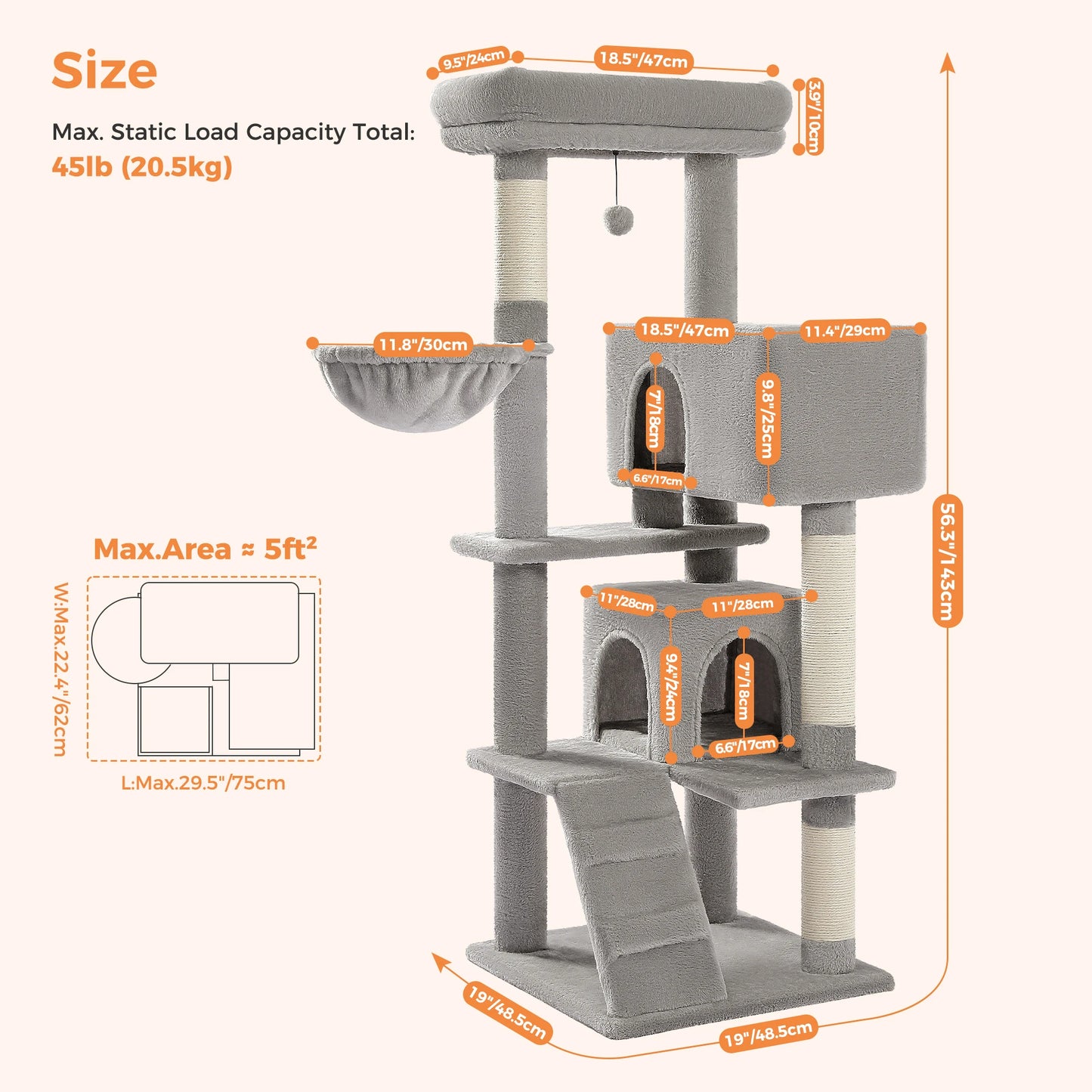 MajesticPaws- XL Cat Tree Tower – Ultimate Lounge for Large Cats - My Fur Baby
