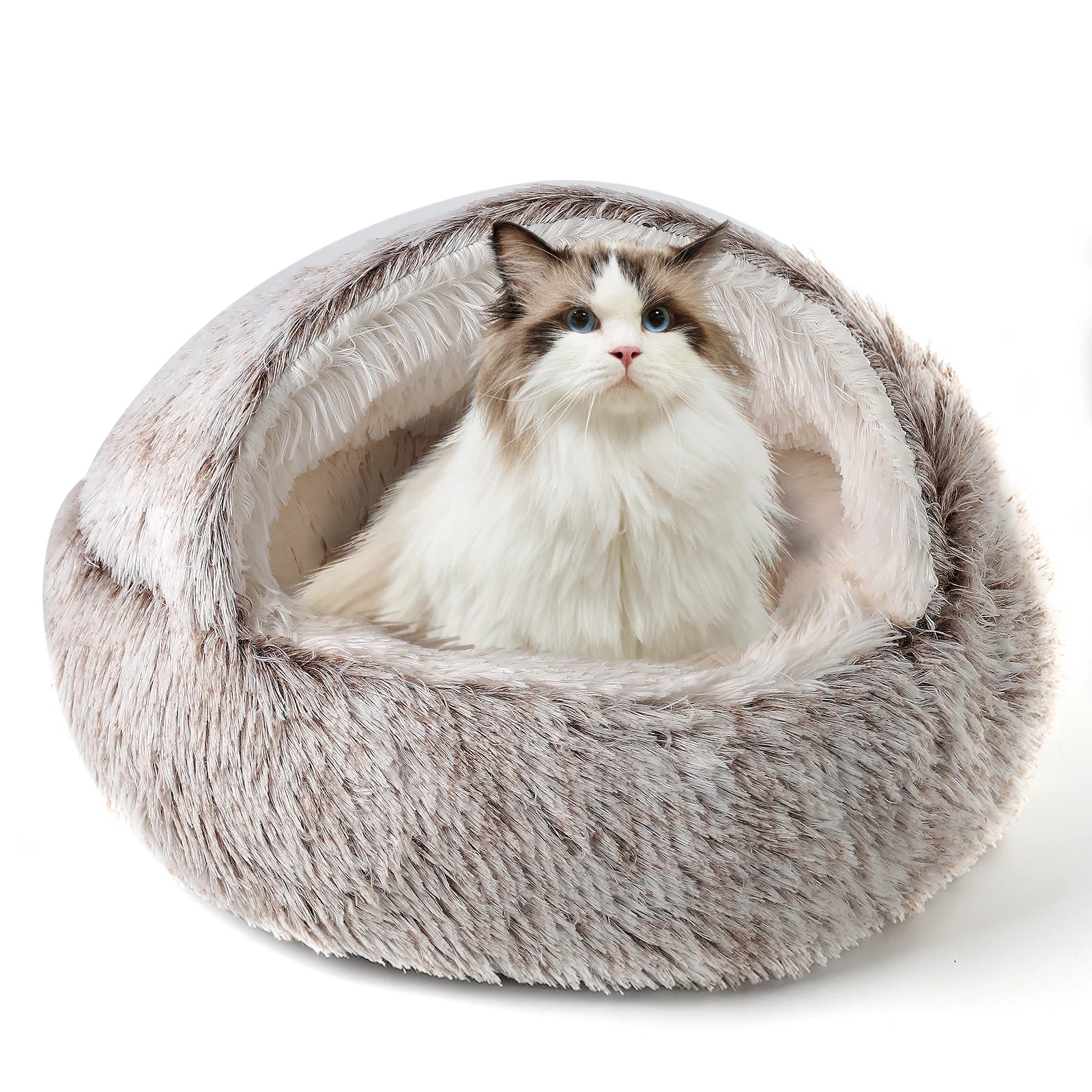 21'' Pet Cat & Dog Soft Semi-Enclosed Nest Bed — Cozy Indoor Resting House for Cats & Small Dogs - My Fur Baby