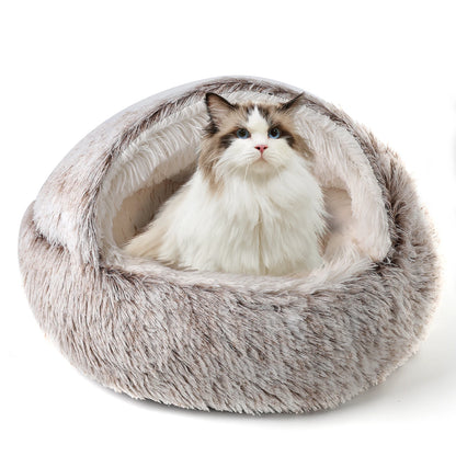 21'' Pet Cat & Dog Soft Semi-Enclosed Nest Bed — Cozy Indoor Resting House for Cats & Small Dogs - My Fur Baby