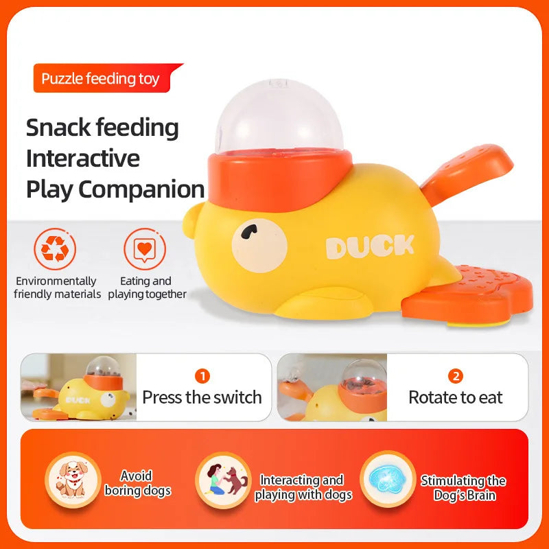 Dog Puzzle Feeder – Interactive Pet Food Treat Dispenser with Cartoon Duck Design - My Fur Baby