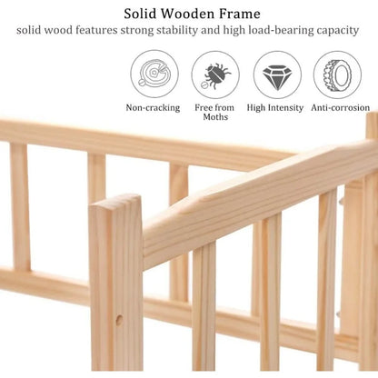 Elevated Wooden Pet Bed with Cooling Cushion - My Fur Baby