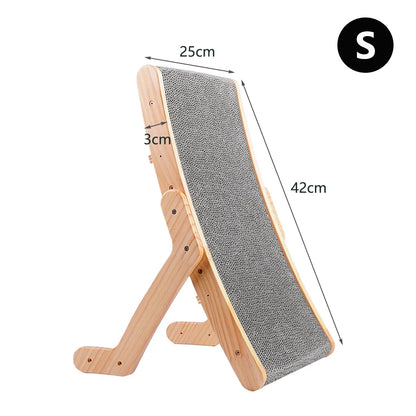 Cat Scratcher Board Wooden Frame – 3-in-1 Detachable Scratching Post and Lounge Bed for Cats - My Fur Baby