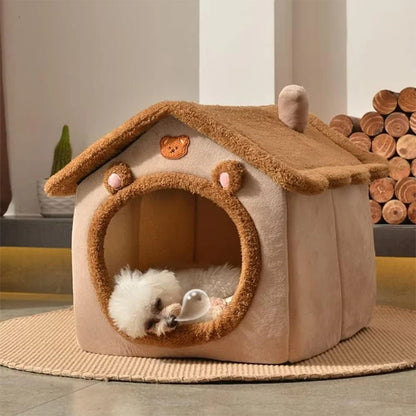 Foldable Pet House – Removable & Washable Cat House, Puppy Cave Sofa Pet Bed - My Fur Baby