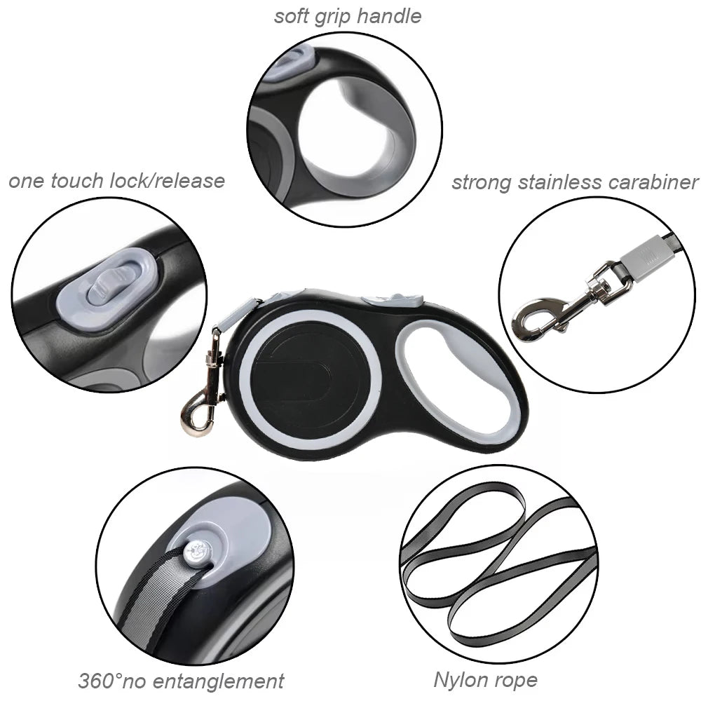 Retractable Dog Leash – 3M / 5M / 8M | Up to 50kg | Durable & Adjustable for Walking and Hiking - My Fur Baby
