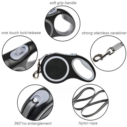 Retractable Dog Leash – 3M / 5M / 8M | Up to 50kg | Durable & Adjustable for Walking and Hiking - My Fur Baby