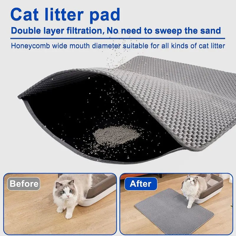Pet Cat Litter Mat Waterproof Double Layer - My Fur Baby