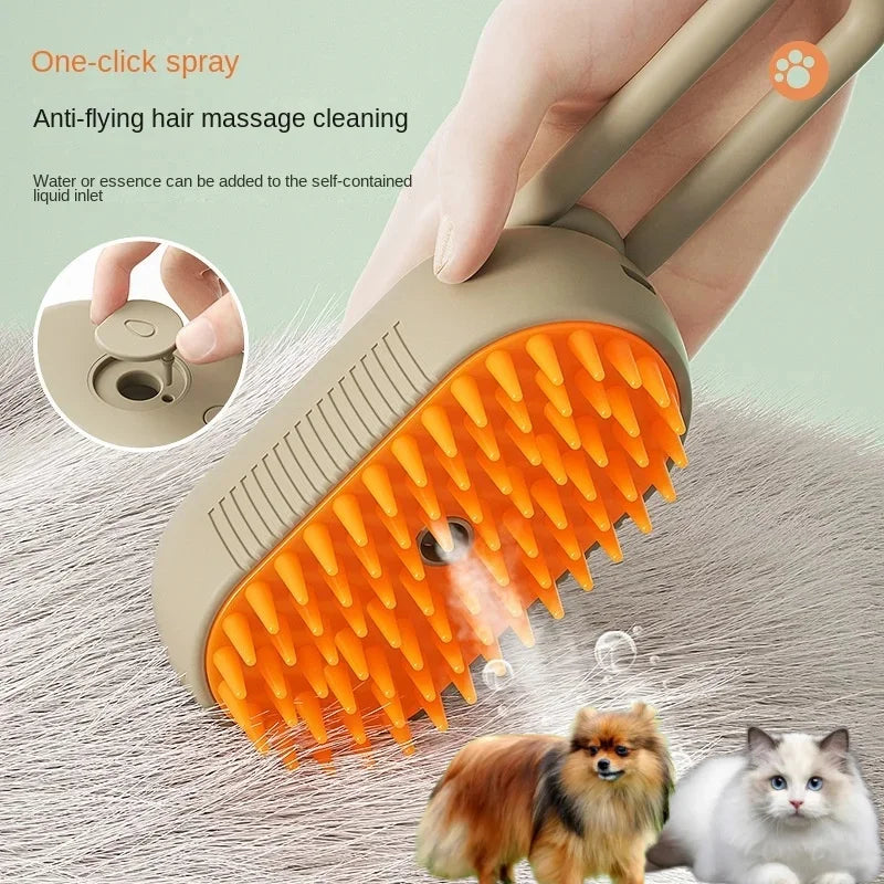 Steamy Electric Pet Brush 3-in-1 – Spray, Massage - My Fur Baby