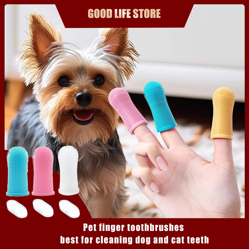 3/1pcs Pet Finger Toothbrush – Soft Silicone Teeth Cleaner for Dogs & Cats - My Fur Baby