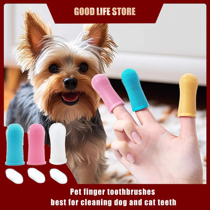 3/1pcs Pet Finger Toothbrush – Soft Silicone Teeth Cleaner for Dogs & Cats - My Fur Baby