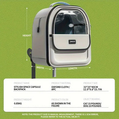 Pet Carrier Space Capsule Backpack - My Fur Baby