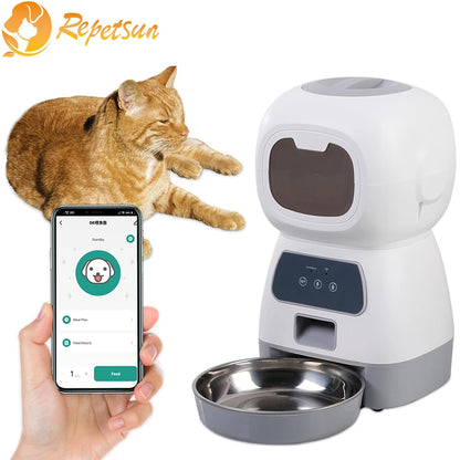 3.5L Smart Automatic Pet Feeder with WiFi, Voice Recorder & Timer - My Fur Baby