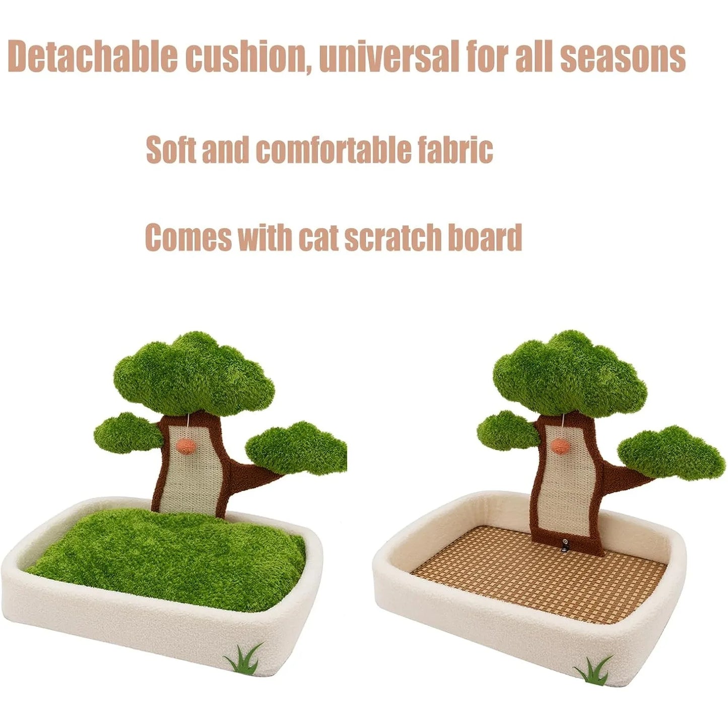 Luxury Cat House with Pine Tree Scratching Post - My Fur Baby