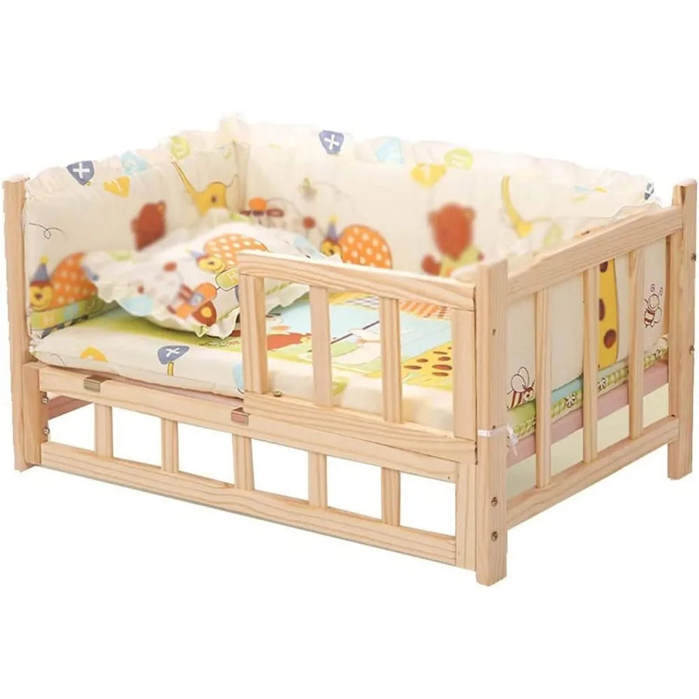 Elevated Wooden Pet Bed with Cooling Cushion - My Fur Baby