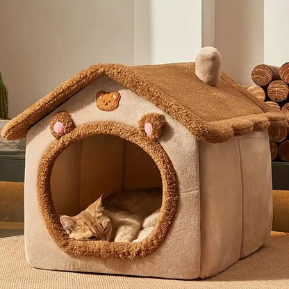 Foldable Pet House – Removable & Washable Cat House, Puppy Cave Sofa Pet Bed - My Fur Baby