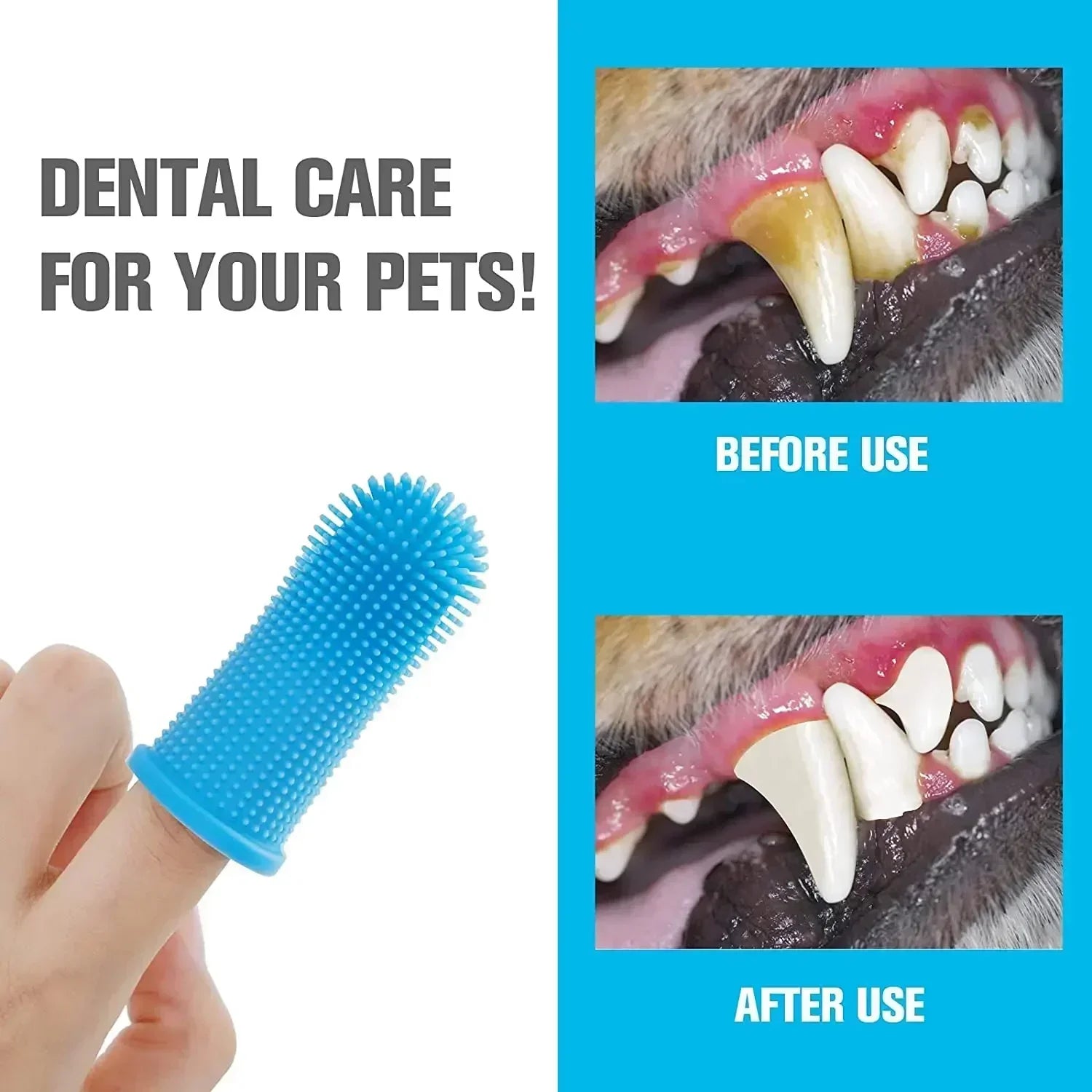 3/1pcs Pet Finger Toothbrush – Soft Silicone Teeth Cleaner for Dogs & Cats - My Fur Baby