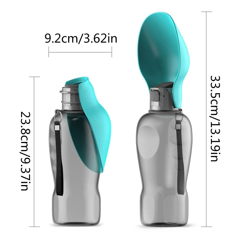 Portable Dog Travel Water Bottle with Built-in Drinking Bowl – 800ml Leak-Proof Pet Hydration Solution - My Fur Baby