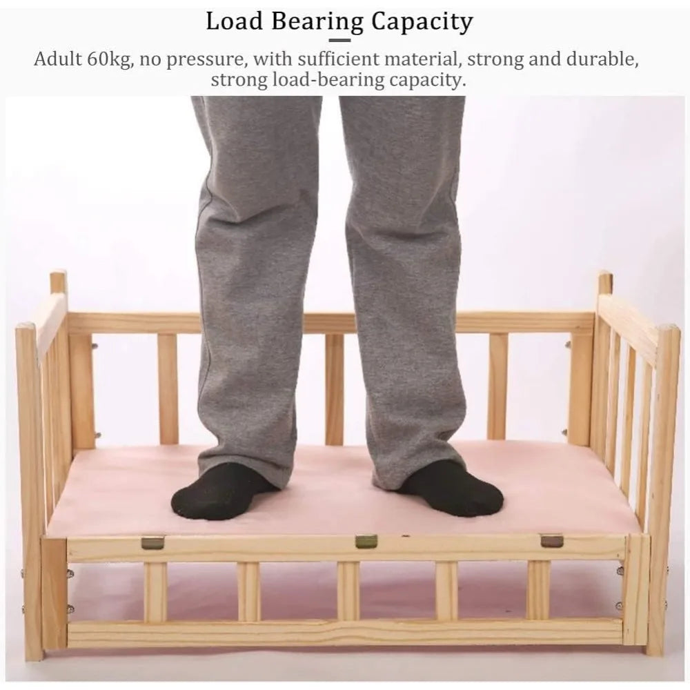 Elevated Wooden Pet Bed with Cooling Cushion - My Fur Baby