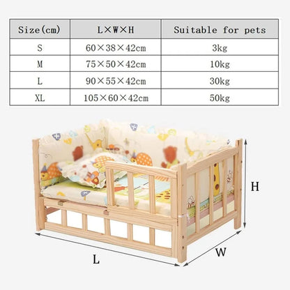 Elevated Wooden Pet Bed with Cooling Cushion - My Fur Baby