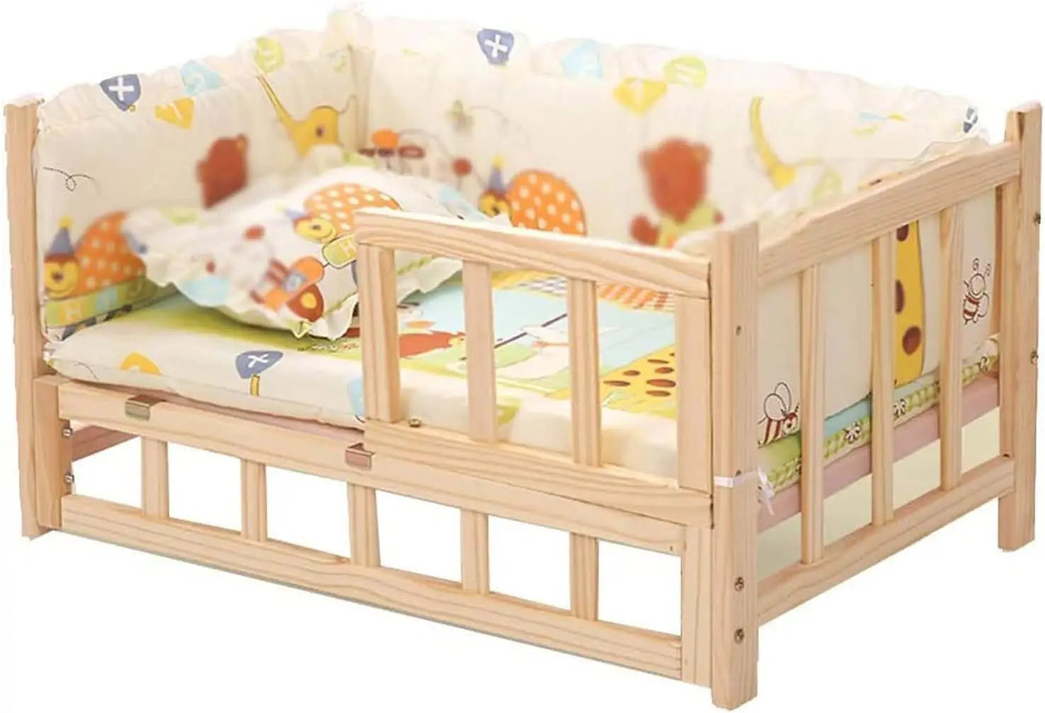 Elevated Wooden Pet Bed with Cooling Cushion - My Fur Baby