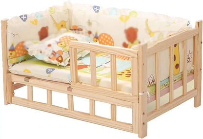 Elevated Wooden Pet Bed with Cooling Cushion - My Fur Baby